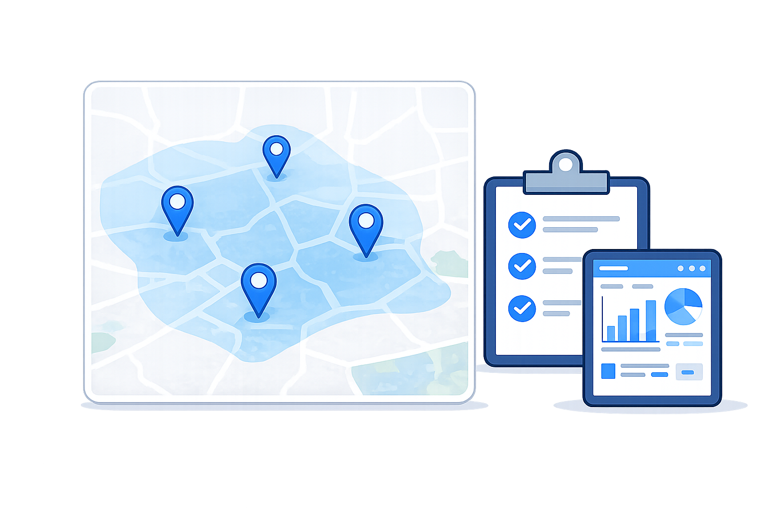 Ilustrasi peta sebaran dan pemantauan